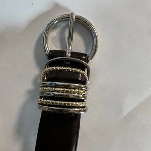 Women's Genuine Leather Belt with Round Silver Buckle